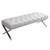 Milo White Pu Bench - Brushed Steel - (LCMIBEWH)