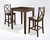 Vintage Mahogany 3Pc Pub Dining Set With X-Back Stools (KD320005MA)