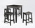 Black 5Pc Pub Dining Set With Upholstered Saddle Stools (KD520008BK)