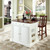 Coventry Drop Leaf Breakfast Bar Top Kitchen Island - White With 24" Stools (KF300072WH)
