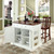 Coventry Drop Leaf Breakfast Bar Top Kitchen Island - White With 24" Stools (KF300072WH)