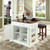 Coventry Drop Leaf Breakfast Bar Top Kitchen Island - White With 24" Stools (KF300075WH)