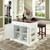 Coventry Drop Leaf Breakfast Bar Top Kitchen Island - White With 24" Stools (KF300075WH)