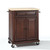 Natural Wood Top Portable Kitchen Island - Vintage Mahogany (KF30021EMA)