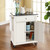 Solid Black Granite Top Portable Kitchen Island - White (KF30024EWH)