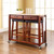 Natural Wood Top Kitchen Island - Classic Cherry With 24" Stools (KF300514CH)