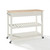 Natural Wood Top Kitchen Island With Optional Stool Storage - White (KF30051WH)
