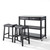 Stainless Steel Top Kitchen Island - Black With 24" Stools (KF300524BK)