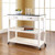 Solid Black Granite Top Kitchen Island With Optional Stool Storage - White (KF30054WH)