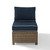 Bradenton Outdoor Wicker Sectional Center Chair With Navy Cushions (KO70017WB-NV)