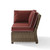 Bradenton Outdoor Wicker Sectional Corner Chair With Sangria Cushions (KO70018WB-SG)