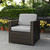 Palm Harbor Outdoor Wicker Arm Chair - Brown With Grey Cushions (KO70088BR-GY)