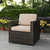 Palm Harbor Outdoor Wicker Arm Chair - Brown With Sand Cushions (KO70088BR-SA)