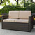 Palm Harbor Outdoor Wicker Loveseat - Brown With Sand Cushions (KO70092BR-SA)