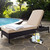 Palm Harbor Outdoor Wicker Chaise Lounge - Brown With Sand Cushions (KO70093BR-SA)