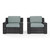 Beaufort 2 Piece Outdoor Wicker Seating Set With Mist Cushion (KO70100BR)
