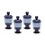 Navy And Denim Polar Filled Votive - Set Of 4 (857114/S4)