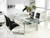 Euphoria Stainless Steel / Clear Glass Extendable Dining Table (CB-095)