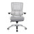 Breathable White Vertical Mesh Chair W/ Steel Fabric Seat & Polished Aluminum (99661W-5811)