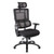Vertical Black Mesh Back Chair W/ Shiny Black Base W/ Headrest - Black (99663BHRB-30)