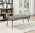 Amity Bench In Sizzle Pewter Fabric With Solid Wood Legs (AMT24-S52)