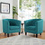 Prospect 2 Piece Upholstered Fabric Armchair Set EEI-3150-TEA-SET