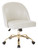Mid Back Office Chair In Cream Pu With Gold Base (FL3224G-U28)