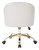 Mid Back Office Chair In Cream Pu With Gold Base (FL3224G-U28)