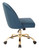Mid Back Office Chair In Azure Velvet With Gold Base (FL3224G-V14)