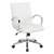Executive Low Back Chair In White Faux Leather W/ Chrome Arms & Base K/D (FL92011C-U11)
