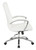 Executive Mid-Back Chair In White Faux Leather & Chrome Finish Base (FL92017C-U11)