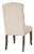 Jessica Tufted Dining Chair In Linen Fabric W/ Bronze Nailheads & Coffee Legs K/D (JSA-L38)