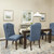 Jessica Tufted Dining Chair In Navy Fabric W/ Bronze Nailheads & Coffee Legs K/D (JSA-L39)