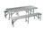 Resin 3 Piece White Folding Table And Bench Set (QT3965)