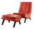 Tustin Lounge Chair And Ottoman Set W/ Red Faux Leather/Legs (TSN51-U9)