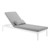 Perspective Cushion Outdoor Patio Chaise Lounge Chair EEI-3301-WHI-GRY