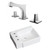 16.25" W Above Counter White Vessel Set For 3H8" Left Faucet (AI-22579)