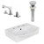 19.5" W Wall Mount White Vessel Set For 3H8" Center Faucet (AI-26577)