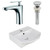13.75" W Above Counter White Vessel Set For 1 Hole Center Faucet (AI-26561)