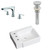 16.25" W Above Counter White Vessel Set For 3H8" Left Faucet (AI-26537)