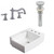 16.25" W Above Counter White Vessel Set For 3H8" Right Faucet (AI-26527)