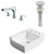 16.25" W Above Counter White Vessel Set For 3H8" Right Faucet (AI-26525)