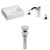 20.25" W Above Counter White Vessel Set For 3H8" Center Faucet (AI-26074)