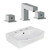 19.5" W Above Counter White Vessel Set For 3H8" Center Faucet (AI-22654)