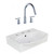 19.5" W Above Counter White Vessel Set For 3H8" Center Faucet (AI-22653)