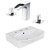 19.5" W Above Counter White Vessel Set For 3H8" Center Faucet (AI-22651)