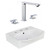 19.5" W Wall Mount White Vessel Set For 3H8" Center Faucet (AI-22647)
