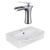 19.5" W Above Counter White Vessel Set For 1 Hole Center Faucet (AI-22638)