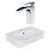 19.5" W Above Counter White Vessel Set For 1 Hole Center Faucet (AI-22635)