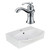19.5" W Above Counter White Vessel Set For 1 Hole Center Faucet (AI-22632)